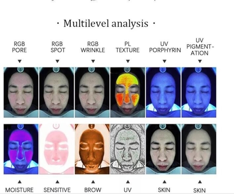 RGB UV PL Android Professional Skin Analyzer 15MP كاميرا الوجه